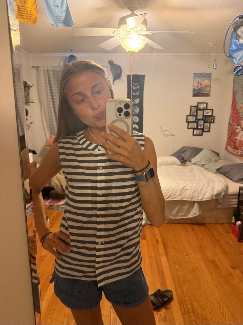 Striped Sleeveless Top - Navy & White from GAP